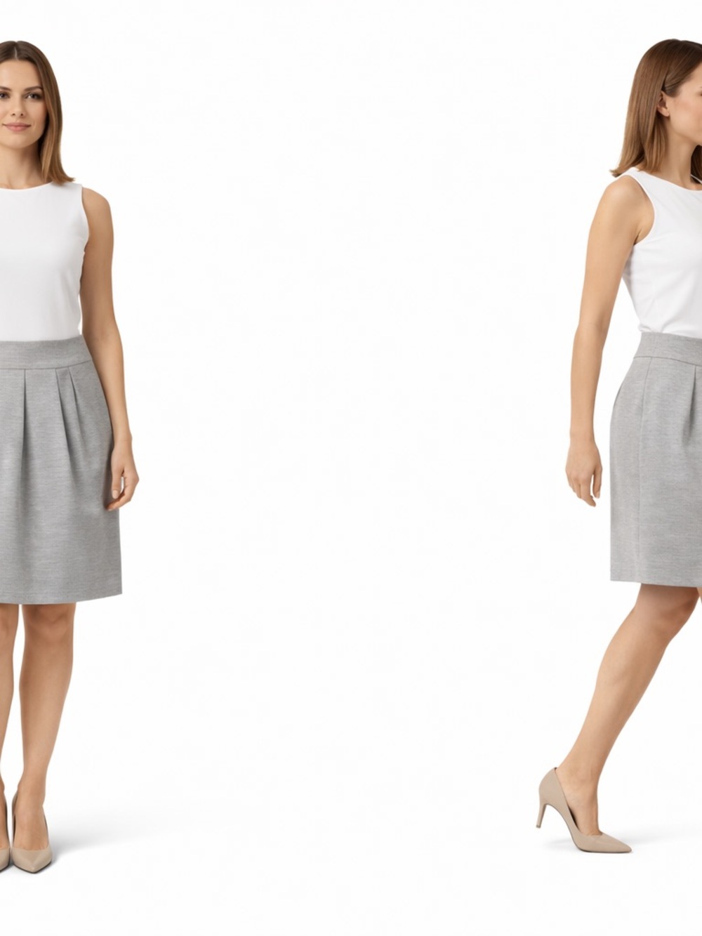 Banana Republic Gray Pleated Mini Skirt Size 0 High Waist A-Line NWT - Picture 2 of 7